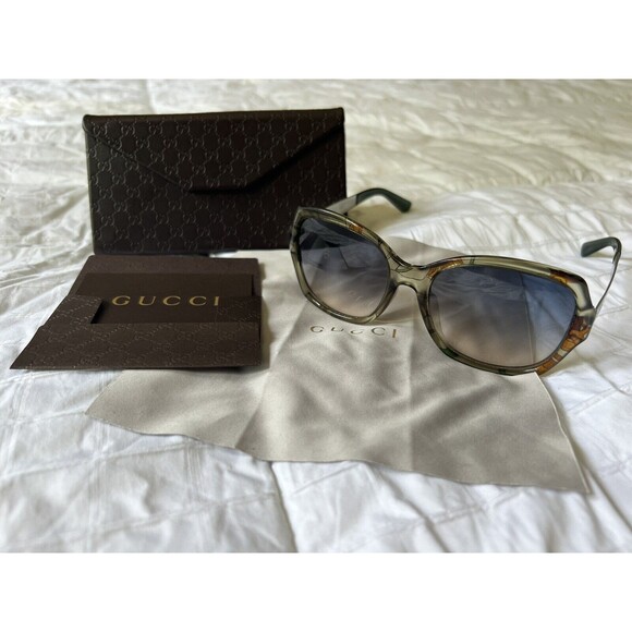 GUCCI Oversized Square Acetate Frame Gradient Lens Sunglasses GG 3803/F/S